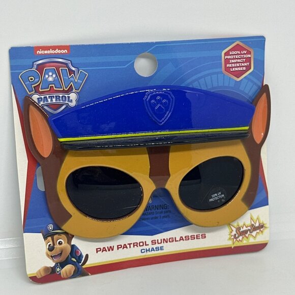 NEW Paw Patrol Chase Kids Sunglasses 100% UV Protection Costume NIB Brown Blue - Picture 2 of 3